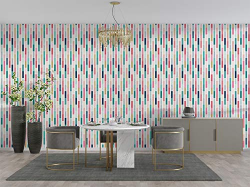 Image of DWELLSINDIA Dot Striped Self Adhesive Wallpaper Waterproof, Scratch Resistant, Laminated 41cm x 244cm