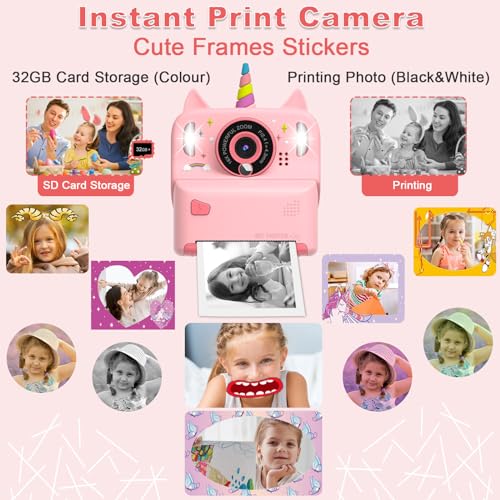 Instant Print Camera for Kids - Christmas Birthday Gift Toy for Girl Boy Age 3-9, Children - image 5