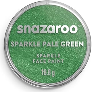 Snazaroo Face and Body Paint, Sparkle Pale Green, 18.8g Professional Water Based, Single Cake Makeup Supplies for Adults, Kids and Special FX