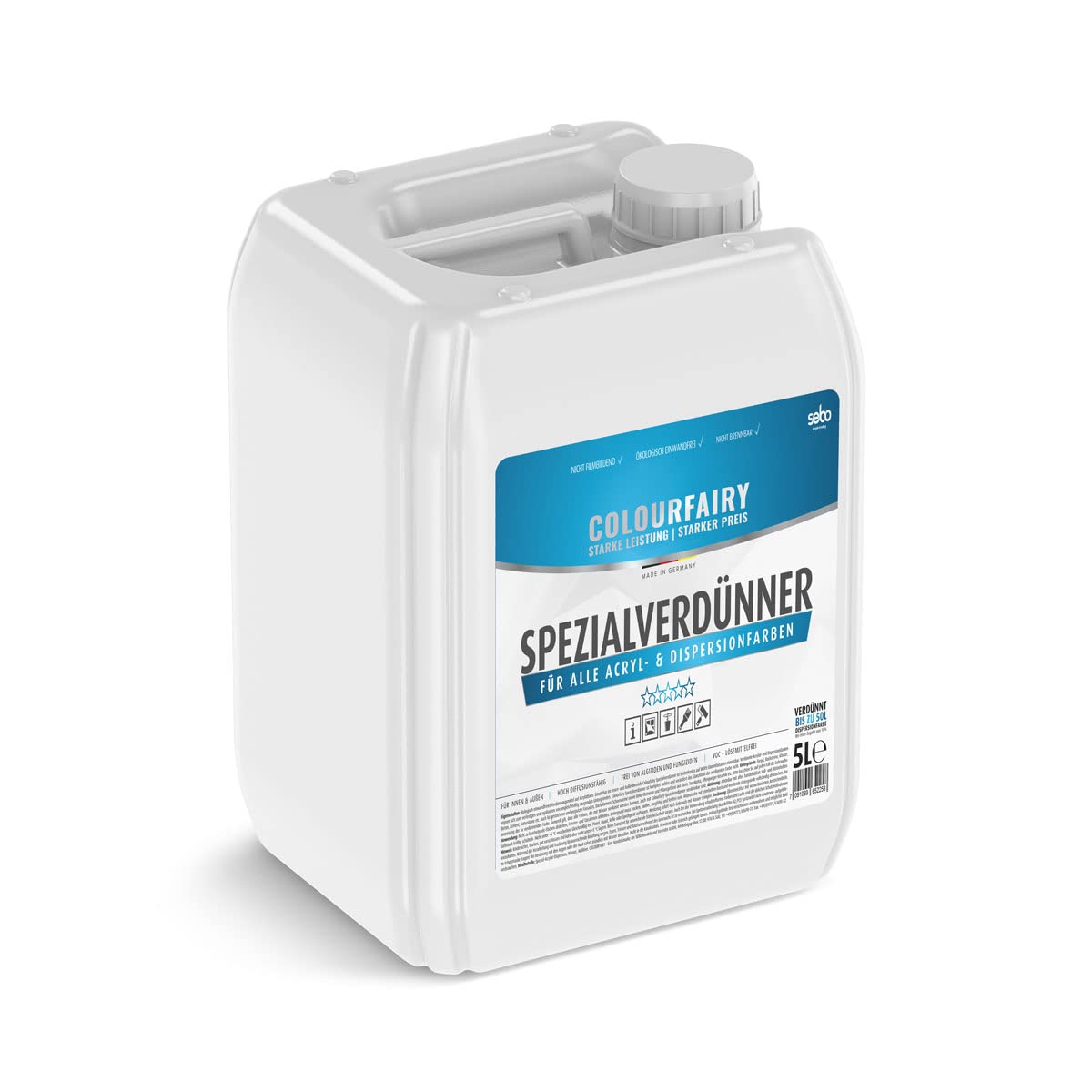 Colourfairy Spezialverdünner 20l (4 x 5l) Biologisch einwandfreies Verdünnungsmittel auf Acrylatbasis Innen Außen