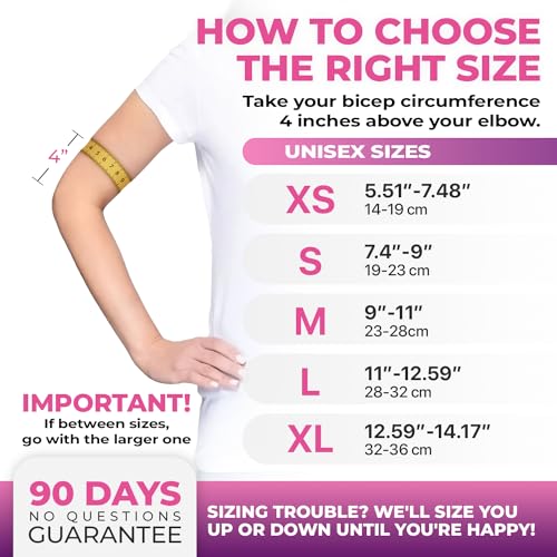DR. BRACE® Elite Elbow Compression Sleeve with Gel Pad for Golfer's and Tennis Elbow Relief (Black-Pink, Large)