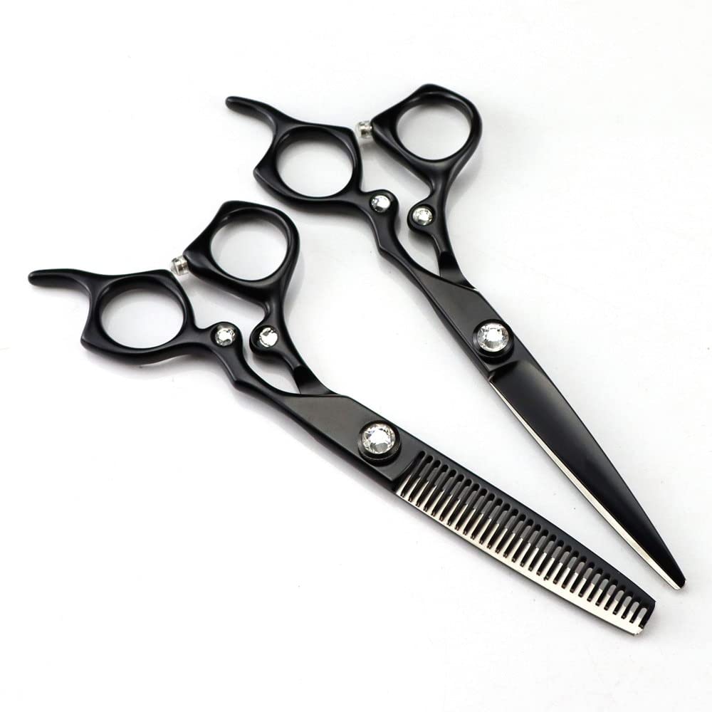 Ciseaux de coupe de cheveux gemme noir pour prendre soin du style familial