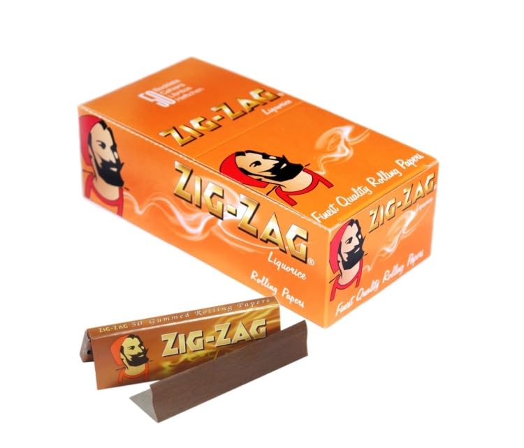 ZIG-ZAG LIQUORICE flavour GUMMED Rolling Paper box of 50