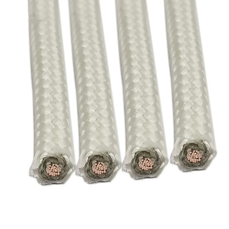 High Temperature Mica Braided Wire, High Temp Resistant 500℃ Mica Braided Wire Single Core Copper Fireproof 6-20 AWG 1 Meter(11 Awg 4.0Mm)