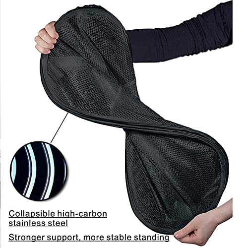 Image of BATTOO Strong Mesh Pop Up Hampers for Laundry, Collapsible Laundry Baskets with Side Pocket Carry Handles for Laundry Room, Bathroom, Kids Room, College Dorm or Travel Black