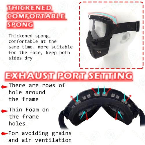 Image of Anti-Fog Full Face Shield Upgraded, Impact & Wind Resistant Cycling Mask with Adjustable Fit, Transparent Protection for Outdoor & Kitchen Use, Heat & Blue Light Blocking