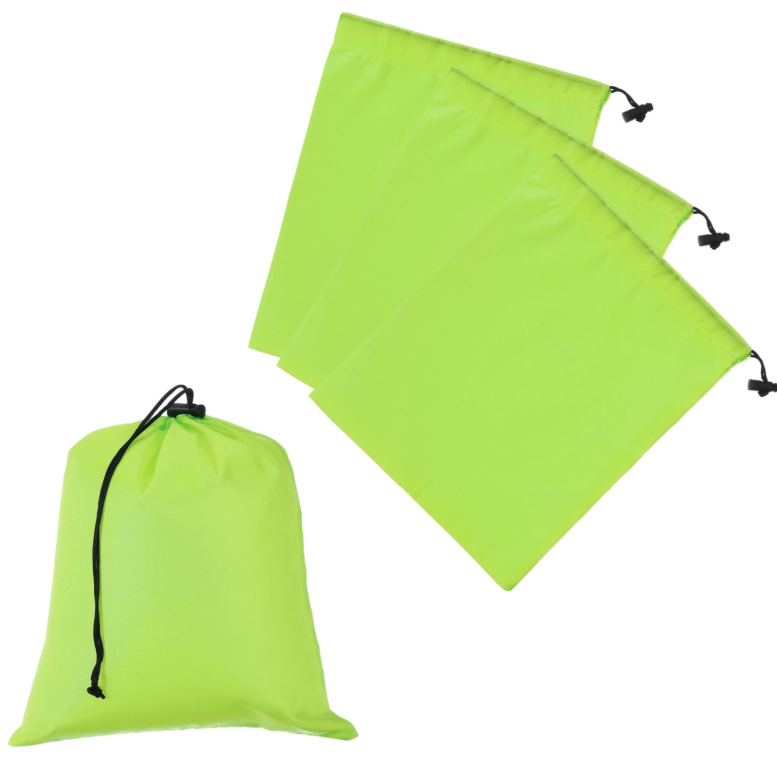 Drawstring Bag with Toggle, Stuff Sack String Waterproof Travel Storage Bags Cinch Stuff Pouch -Fitting for (Gym/Traveling/Hiking/Yoga/Office/Shoes) 12 x 10 &amp; 4 Pack &amp; Light Green