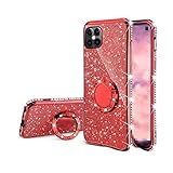 12 Pro Max ケース/カバー TPU リング付き インスタ 映え ラメ 可愛/かわいい きらきら きらめき 光物 アップル アイフォン12プロマックス カバー/ケース おしゃれスマホケース/カバー[ 12 Pro Max(レッド)]