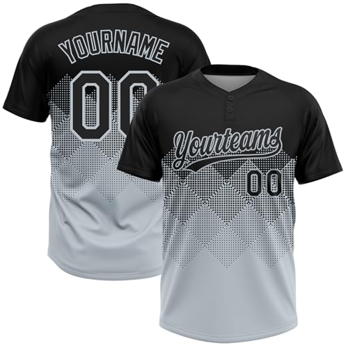 Custom 2-Tone Gradient Softball Jersey 2 Button Baseball Tee Shirt Personalized Adult Youth Sports Team Uniform XS-5XL miniatura 1
