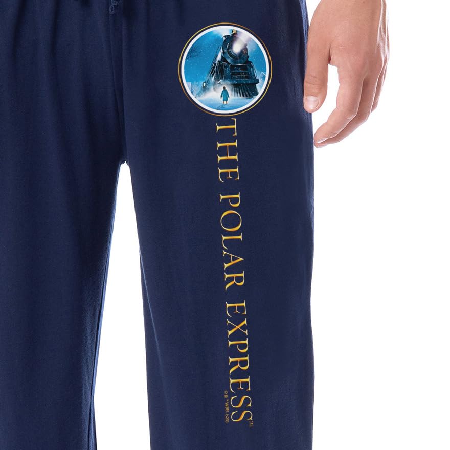 The Polar Express Men's Train Movie Film Logo Sleep Jogger Pajama Pants For Adults3
