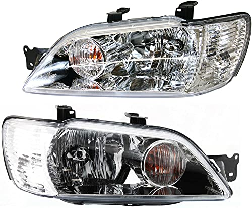 Garage-Pro Driver and Passenger Side Headlight for Mitsubishi Lancer 2002-2003 Halogen With bulb(s) Replaces# MR972589 MR972590