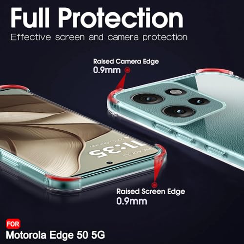 Image of TheGiftKart Crystal Clear Back Cover Case for Motorola Moto Edge 50 5G | Shock Proof 360 Protection | Hard Clear Back Cover Case for Motorola Moto Edge 50 5G (PC & TPU, Transparent Bumper)