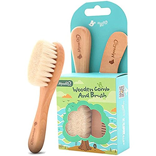 Baby Goat Hair Brush and Comb Set for Newborns & Toddlers