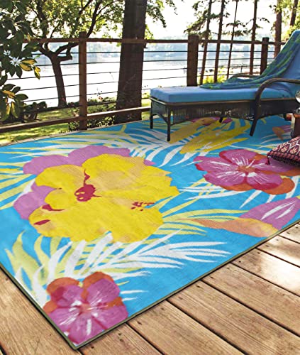 Qingbei Rina Alfombra de Exterior Resistente a la Intemperie, para balcón, Resistente, 120 x 180 cm, para jardín, Resistente a la Intemperie Cover