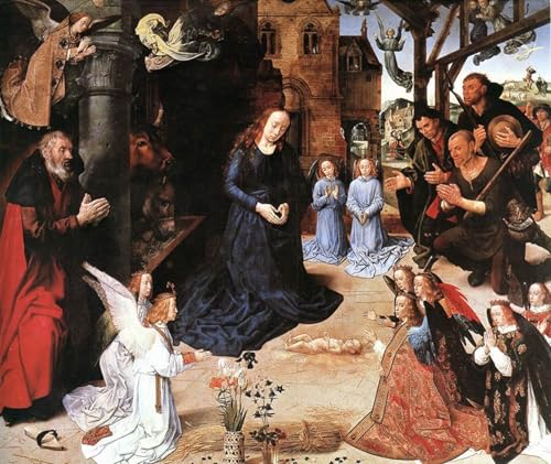 Carteles l'Adorazione dei pastori Van Der Goes pinturas murales religiosas de 60x90cm
