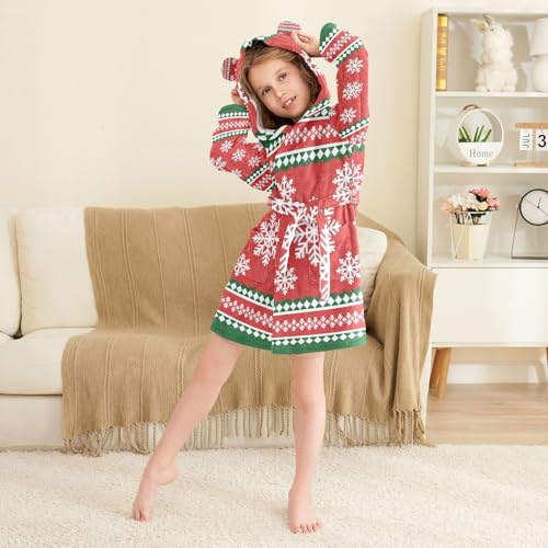 GuoChe Snowflakes Kids Hooded Robes Sleepwear For Kids4