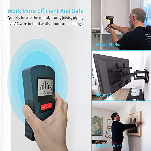 Stud Finder Stud Wall Sensor, 4 in 1 Electronic Sensor Wall Scanner Detector LCD Display, Center Stud Finder With Sound Warning Wood/Metal/Empty Hole/AC Wire Studs Detection