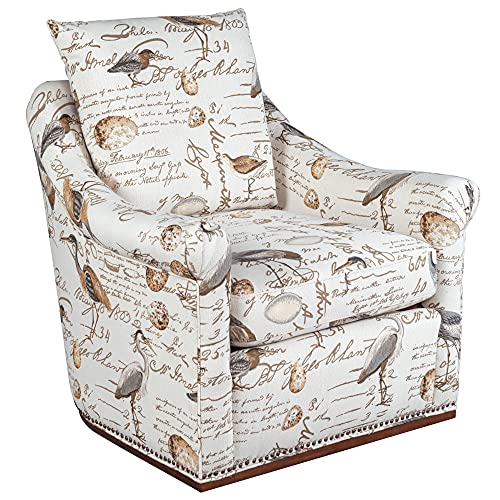 Sunset Trading Birdscript Swivel Chair, Cream/Brown/Gray/Green/Blue #TOP25