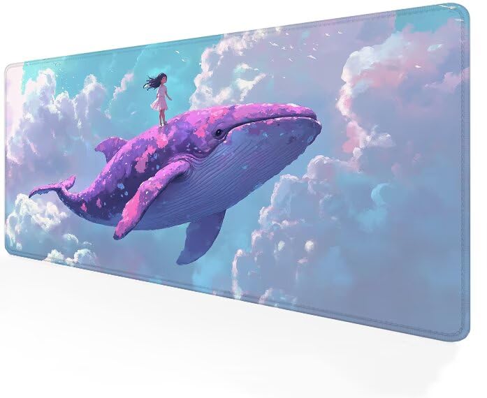 Tapis de souris gamer violet XXL Baleine G1-662 idée cadeau originale bureau