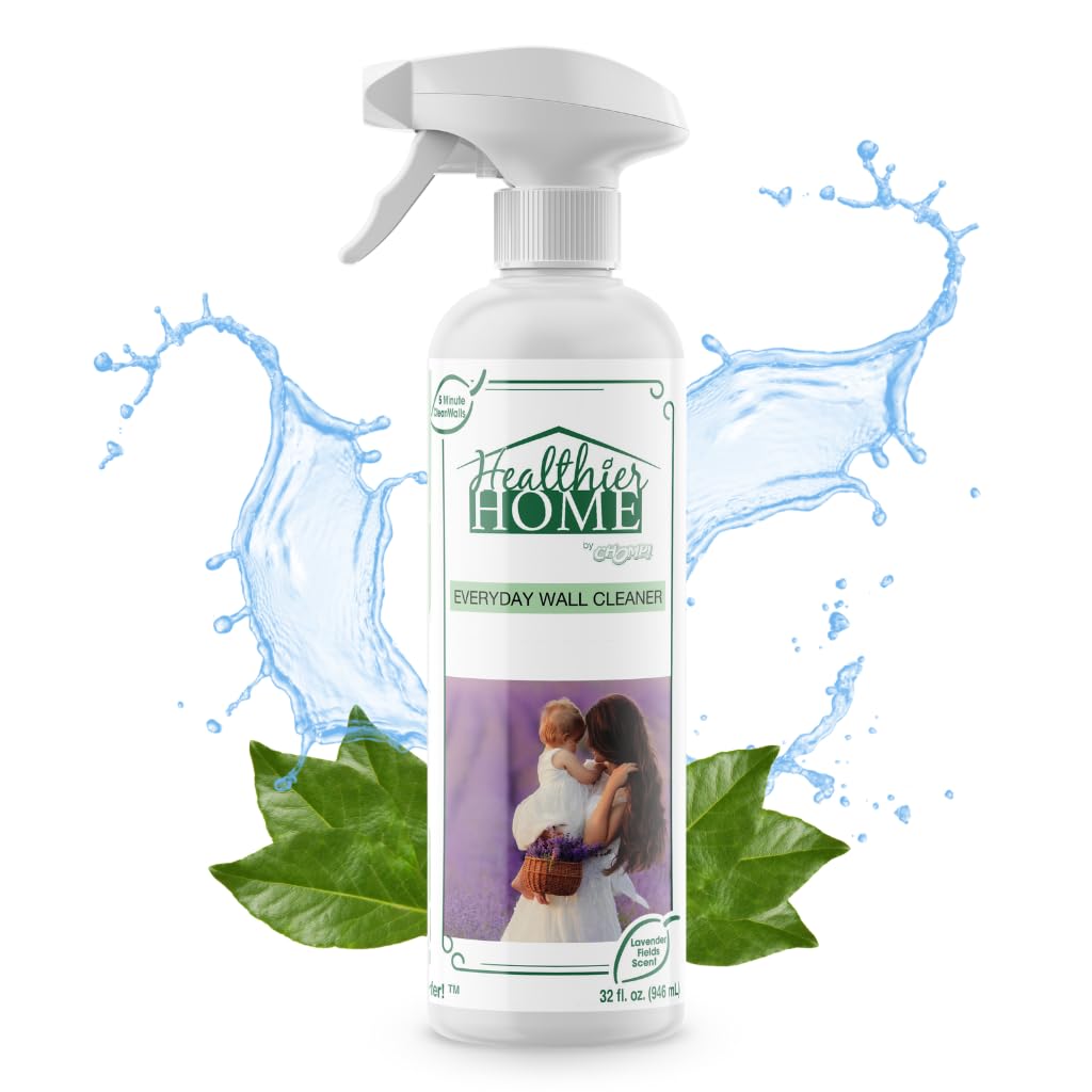 CHOMP! Painted Wall Cleaner Spray, Multipurpose for Walls, Ceilings, and Baseboards, Removes Dirt, Dust, Odor, Stains, Healthier Home 5-Minute CleanWalls 4-in-1, 32 Ounces (Lavender Fields)