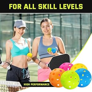 Sukeen Outdoor Pickleball Balls with Mesh Bag, 40 Holes Pickleball Balls Outdoor, High Bounce Pickle Balls for All Style Pickleball Paddles