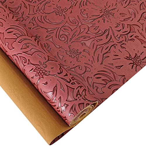 Cuir synthétique rouge de 134 cm pour réparer et créer des sacs sans effort