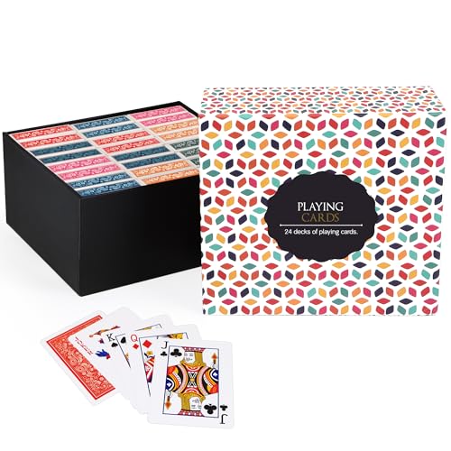 Image of Playing Cards Bulk,24 Decks of Cards,24 Pack Poker Cards Set,Standard Playing Cards with a Colorful Gift Box,Suitable Various Fun Card Games for Adults and Seniors, Holiday Presents