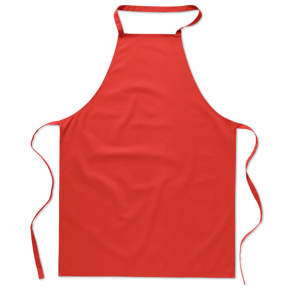 eBuyGB Pack of 1 Catering Cooking Plain Chef's Unisex Kitchen Apron, Cotton, Red