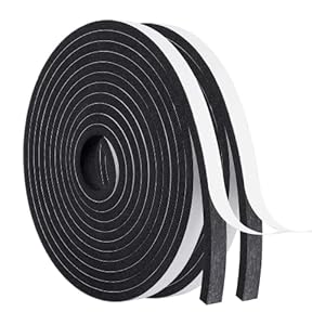 MAGZO Foam Draught Excluder 12mm(W) x 6mm(T) Door Window Seal Strip Insulation Weather Stripping, 4M x 2 Roll (Total 8 M…