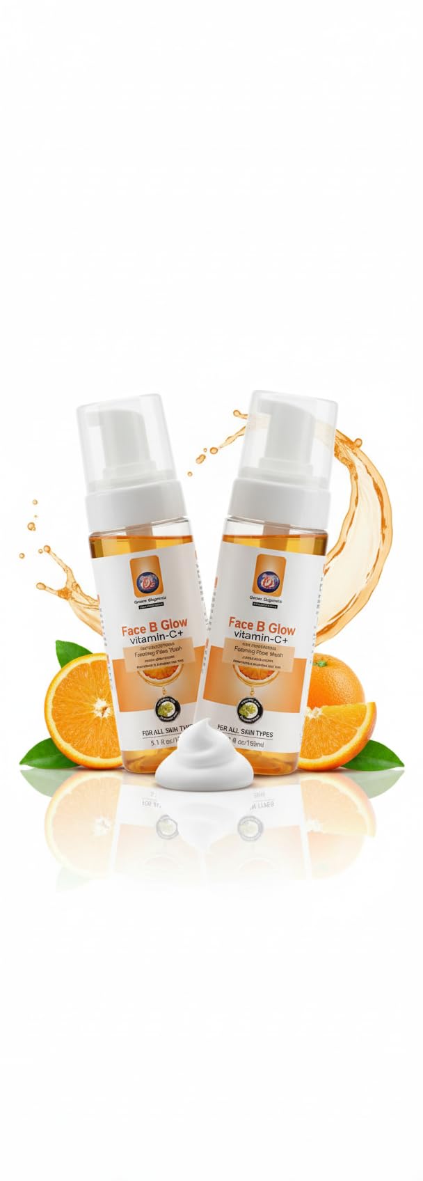 O2 Face B Glow Vitamin C+ Skin Brightening Foaming Face Wash,(PACK 2) 150ml