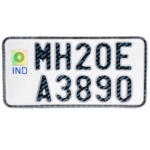Image of Moto Utility Bike Rear Number Plate | Premium Aluminium | Radium White Reflective Finish | Customizable | Suitable for Motorcycles | Fancy Use | 1 Year Warranty