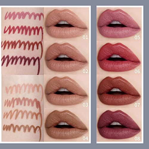 Miescher Nude Lip Liner Lipstick, Velvety Matte Creamy Long Lasting Lip Liner, High Pigment & Smudge-Proof Lip Stick, Waterproof Lip Gloss Classic Lipliner Non Fading Non-Stick Lip Stain Makeup(03#) #TOP1