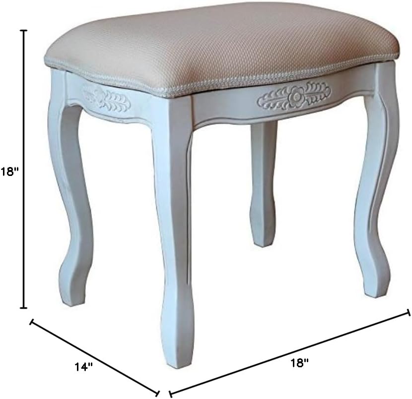 International Caravan Furniture Piece Vanity Stool with Cushion Top