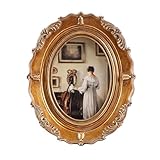 LIHOLO Small Vintage Picture Frames 2.5x3.5 Ornate Bronze Oval Antique Picture Frames for Tabletop and Wall Mount Decorative Gallery Wall Decor Retro Home Decor