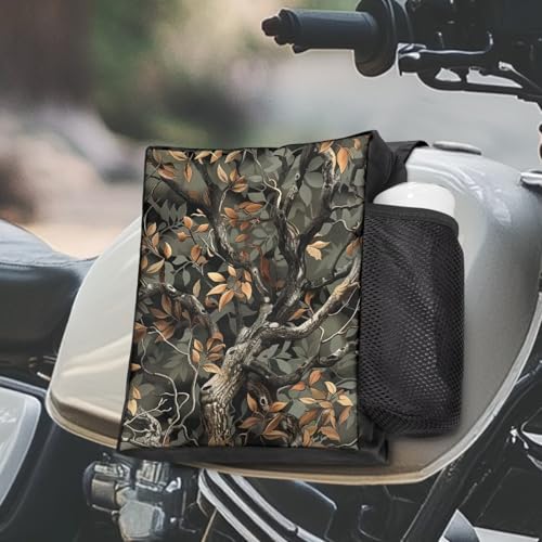 Qiyupavto Branches Design ATV Tank Bag Motorcycle Saddle Bag Waterproof UTV Snowmobile Hanging Storage Bag Compatible with Sportsman Scrambler Honda Rancher FourTrax Grizzly