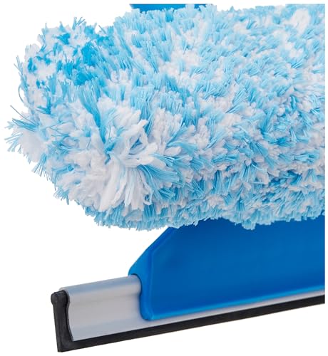 Image of Unger Professional 6 inch Window Cleaning Tool: 2-in-1 Microfiber Scrubber and Squeegee