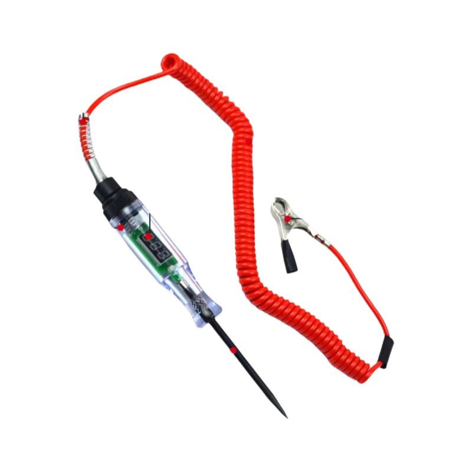 Digital Circuit Tester Pen 6V-24V Electrical Potential Display Automotive Repair Tool for Car Vehicle SUV Red Spring 3-48V-image-9