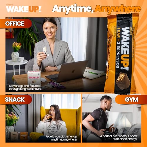 Image of WAKE UP! Caffeinated Dark Chocolate Bars, 3 Espressos, 2 Pack (12 Bars)