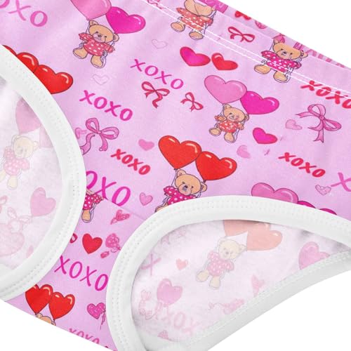 Joisal Cute Bears Hearts Pink Toddler Underwear Floral 2t Cotton Panties for Girl Flower Briefs Undies Kids4
