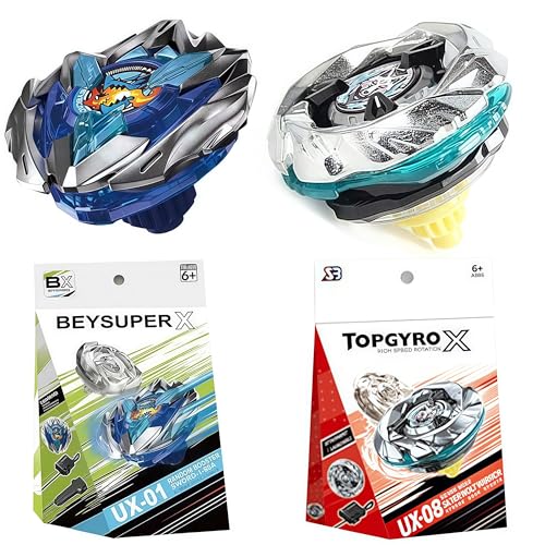 CARxlythic Juego de 2 peonzas Gyros 4D Metal Fusion Combate (círculo e iniciador), Beybla Metal Fusion Blade con lanzador, juguetes de regalo para niños y adolescentes