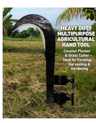 Image of Sickle | Sickle cutter with Screw | Grass Cutter Head | Heavy Coconut Plucker with Adjustable Handle Clamp | Cutter with Long Handle |Tree Branch Cutting, Crop Harvesting