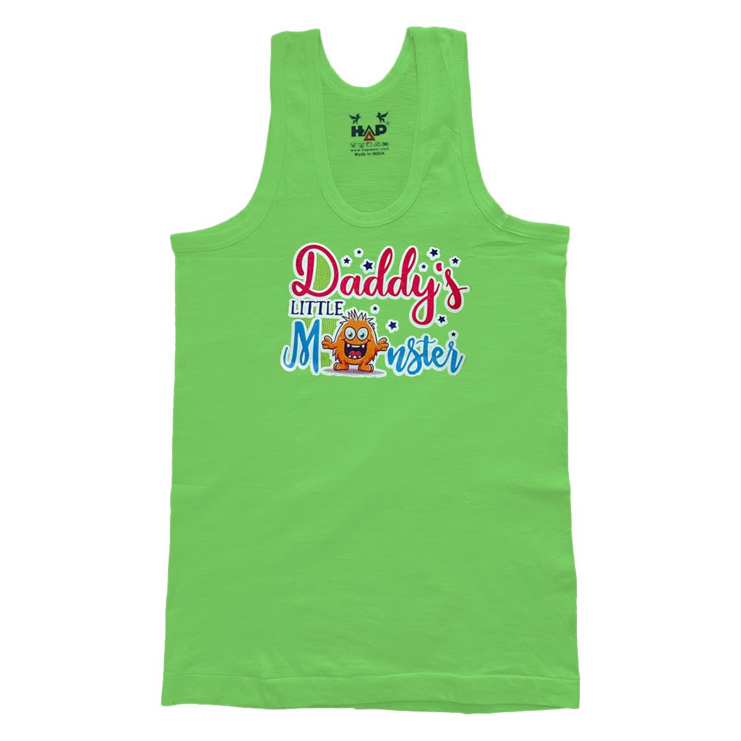 HAP Kids Sleeveless Tank Tops – Colorful Cotton Vests with Graphic Prints for Boys, Soft & Breathable Summer Wear for Daily Comfort (Pack of 5) (in, Age, 5 Years, 6 Years, Regular, Multicolour) 1