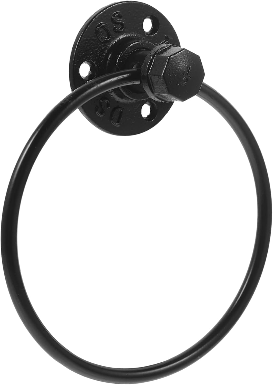 Towel Ring Holder Hand Towel Ring Round Bath Towel Holder Stainless Steel Wall Mount Towel Hanger Rack with Hardware for Kitchen Bathroom Matte Black Industrial