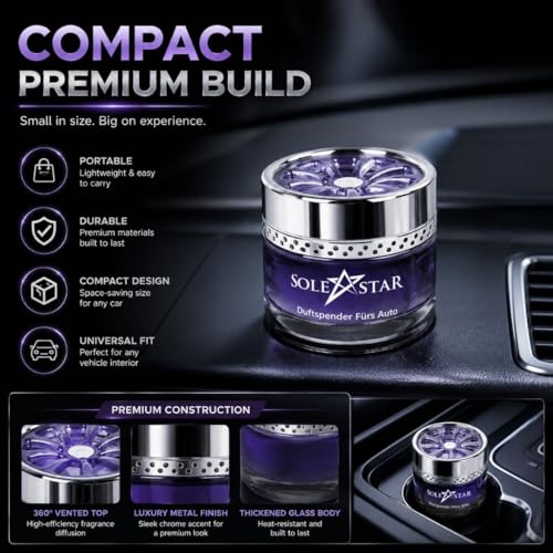 Image of SoleStar Royal Musk Premium Car Perfume Gel | Long Lasting Dashboard Car Air Freshener | Premium Gel Car Fragrance | Pack of 1 | 60g | Made in India