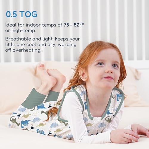 Image of TotAha Toddler Sleep Sack with Legs, 0.5 TOG Light and Soft Baby Sleeping Bag, Walker Sleep Sack for Babies 12-24M, 2T-3T