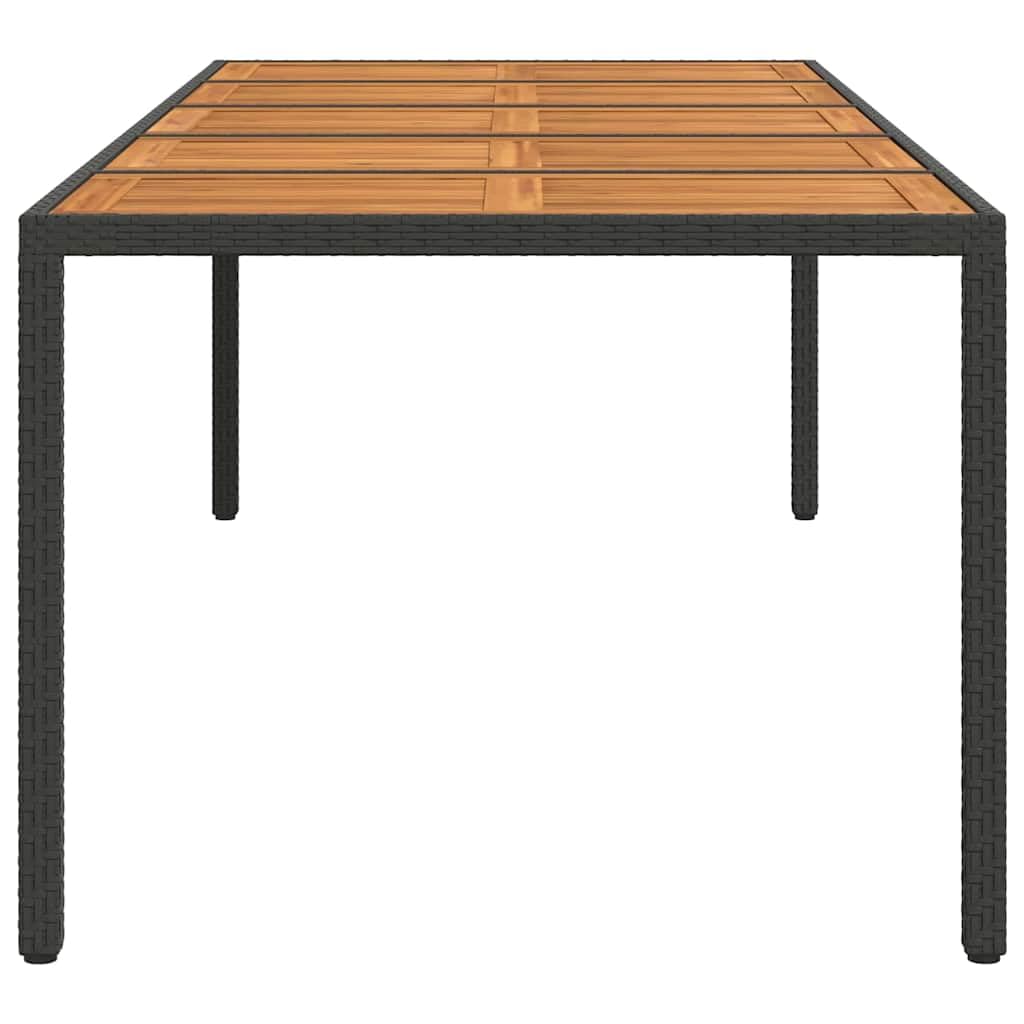 Stół ogrodowy, czarny, polirattanowy, 250 x 100 x 75 cm, stabilny, odporny na warunki atmosferyczne, na taras, balkon, do jedzenia, na kemping, piknik, imprezę, meble