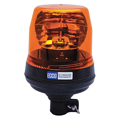 Gyrophare ambre Ecco profil bas anti casse pour engins agricoles 12V