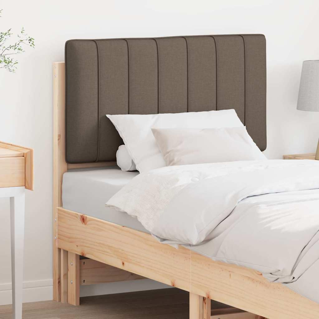 Wyściełany zagłówek, brązowo-szarobrązowy, 80 cm, lite drewno sosnowe, elegancki design, trwały, łatwa pielęgnacja, do sypialni i pokoju gościnnego