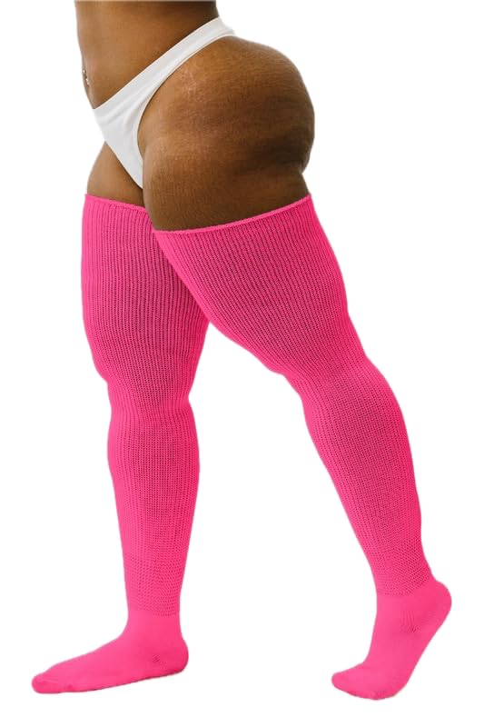 Image of Thunda Thighs Plus Size Thigh High Socks, Over the Knee High Boot Stockings Leg Warmers, Extra Long & Thick Socks