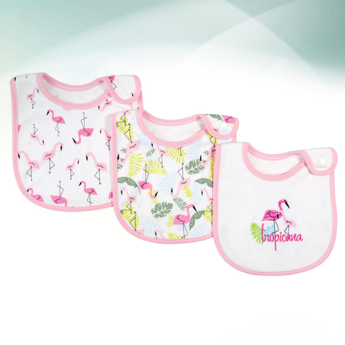 ibasenice 9piezas Baberos De Algodón Impermeables Para Bebés De Diseño De Flamenco Toallas De Saliva Para Alimentación y Protección De Ropa Recién Nacidos